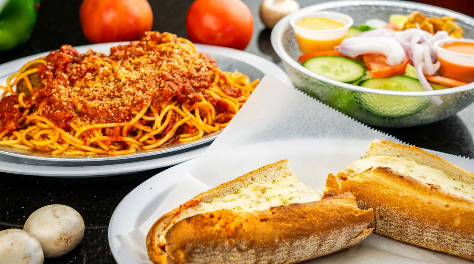Pizza, pasta, and cheesesteaks
